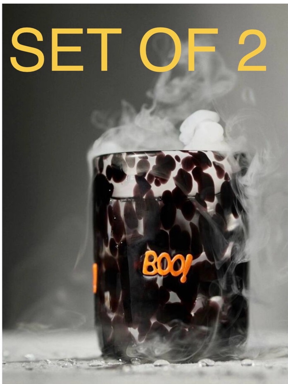 Anthropologie Mystic BOO Icon Juice Glasses Set of 2 NIB
